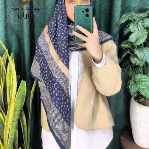خرید عمده روسری نخی سیااسکارف منگوله دار اعلاء - شال و روسری زنانه عمده