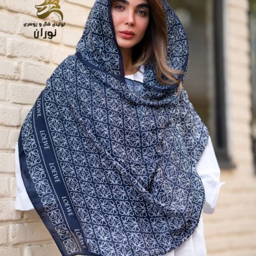 خرید عمده روسری نخی سیا اسکارف منگوله دار اعلاء - شال و روسری زنانه عمده