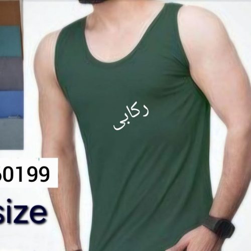 خرید عمده ️زیرپوش رکابی پلیستر پنبه مردانه اعلاء ️ کد60199
