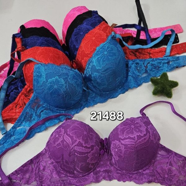 خرید عمده ️سوتین اسفنجی دانتل جکدار اعلاء ️ کد21488