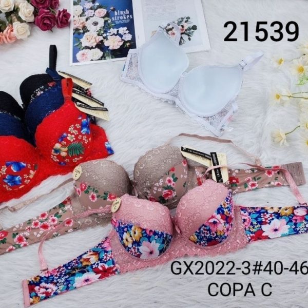 فروش عمده ⚜️سوتین اسفنجی فنردار اعلاء⚜️ کد21539 - سوتین زنانه عمده