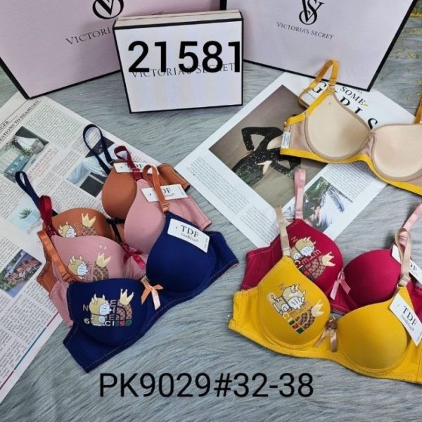 فروش عمده ⚜️سوتین اسفنجی تو خالی فنردار⚜️ کد21581 - سوتین زنانه عمده