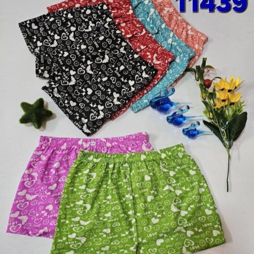 فروش عمده ⚜️شورت پادار نخی دخترانه⚜️ کد11439 - شورت دخترانه عمده