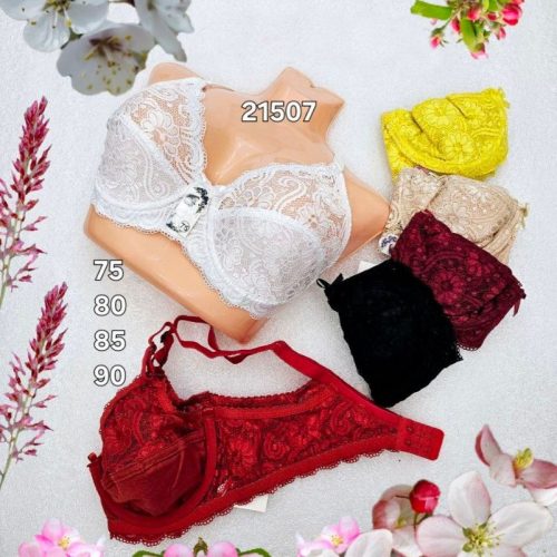 خرید عمده ️سوتین دانتل فنردار ️ کد21507 - سوتین زنانه عمده