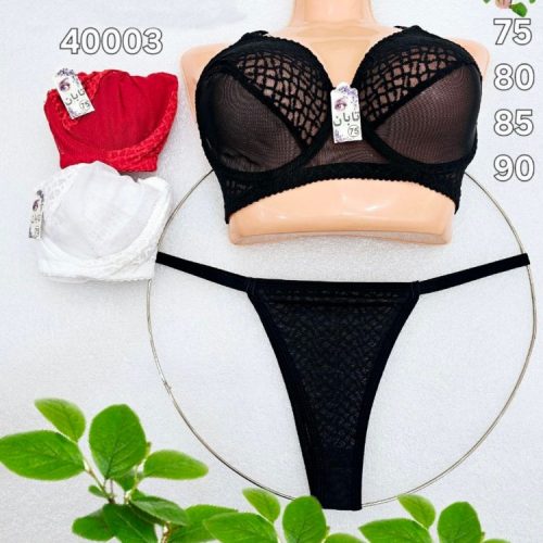 فروش عمده ⚜️ست نیمه دانتل فنردار⚜️ کدb_40003 - شورت و سوتین زنانه عمده