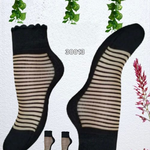 خرید عمده ️جوراب قایقی طرح دار ️ کد30013 - جوراب زنانه عمده