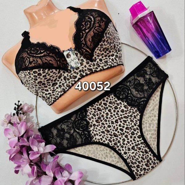 خرید عمده ️ست پلنگی فنردار ️ کدb_40052 - شورت و سوتین زنانه عمده