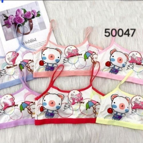فروش عمده ⚜️نیم تنه گیاهی پد متحرک دخترانه⚜️ کدb_50047 - سوتین دخترانه عمده