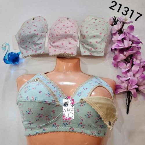 فروش عمده ⚜️سوتین شیردهی نخی چاپی⚜️ کد21317 - سوتین زنانه عمده