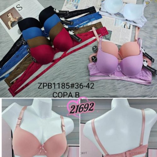 خرید عمده ️سوتین اسفنجی فنردار ️ کد21692 - سوتین زنانه عمده
