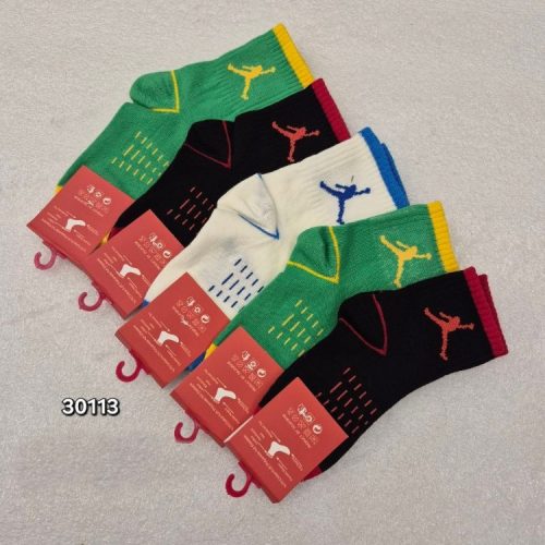 ️جوراب نیمساق نخی پسرانه ️ کد 133664 - خرید جوراب پسرانه عمده