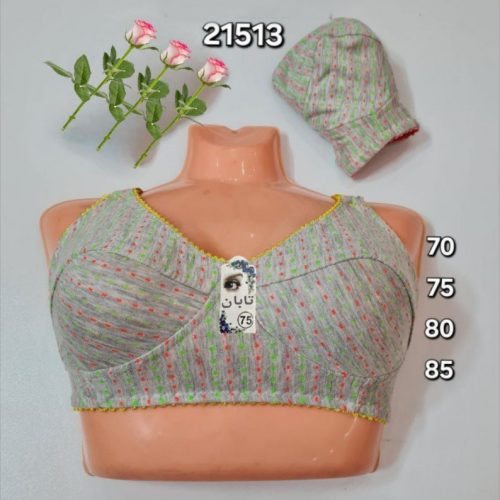 ⚜️سوتین نخی ملانژ دو لایه قزن پرسی⚜️ کد 95458 - خرید سوتین زنانه عمده