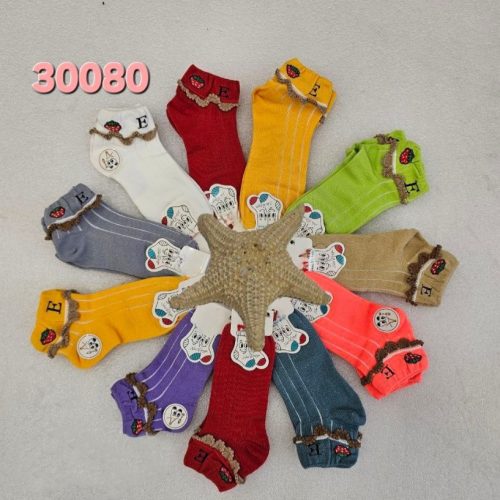 ️جوراب مچی نخی دخترانه ️ کد 136740 - خرید جوراب دخترانه عمده