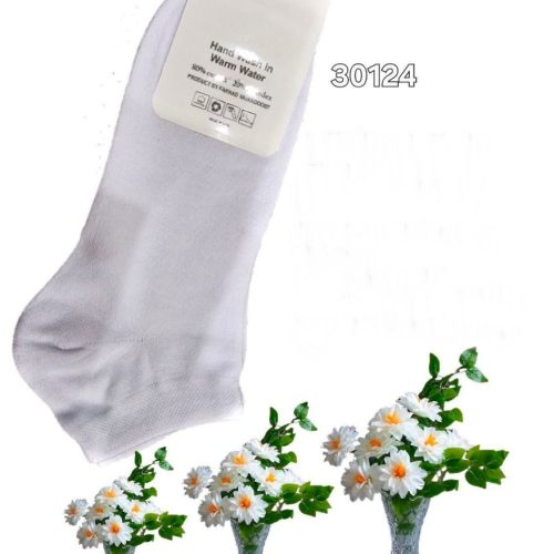 ️جوراب نخی ساده سفید کیفیت عالی‌ ️ کد 137283 - خرید جوراب زنانه عمده