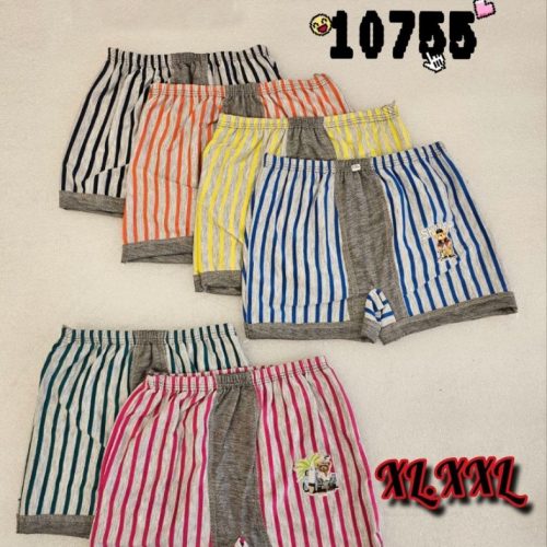 ️شورت پادار ملانژ راه راه پسرانه ️ کد 138445 - خرید شورت پسرانه عمده