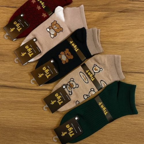 جوراب مچی نخ پنبه زنانه اعلاء کد 107257 - خرید جوراب زنانه عمده