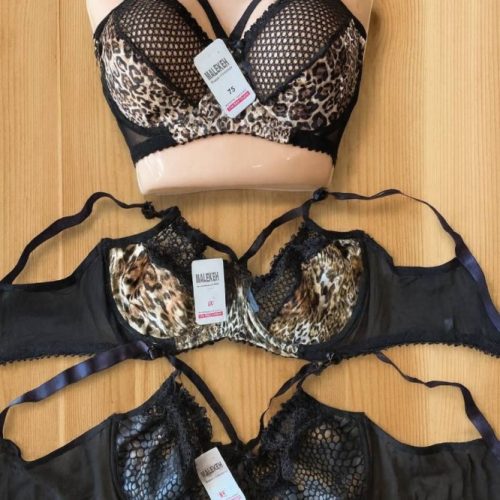 سوتین مخمل پلنگی دانتل زیرنخ فنردار هارنس دار اعلاء کد 137200 - خرید سوتین زنانه عمده