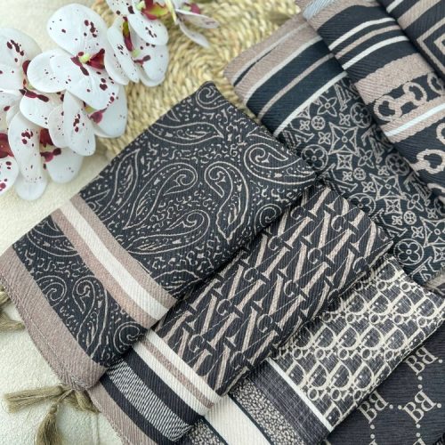 روسری پلیسه لمه دار کد 139617 - خرید شال و روسری زنانه عمده