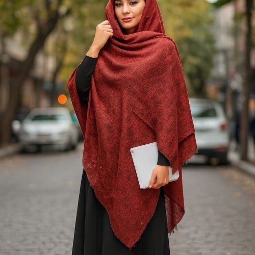 شال پلیسه چاپ خیس کد 139634 - خرید شال و روسری زنانه عمده