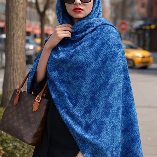 شال پلیسه چاپ خیس کد 139653 - خرید شال و روسری زنانه عمده