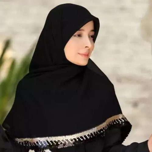 روسری کرپ حاشیه پولکی کد 140073 - خرید شال و روسری زنانه عمده