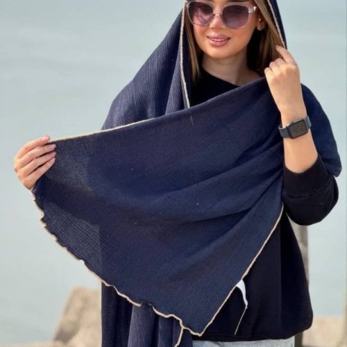 شال برشکا پاییزه حاشیه خزدار کد 140074 - خرید شال و روسری زنانه عمده