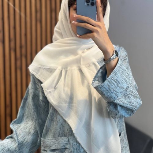 روسری نخی سفید کد 140080 - خرید شال و روسری زنانه عمده