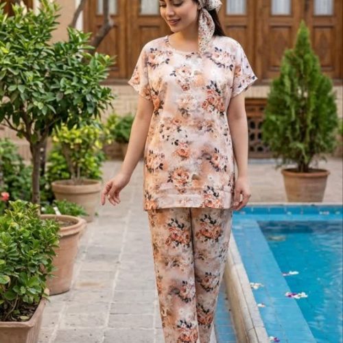 ست شومیز شلوار زنانه سایز بزرگ کد 149365 - خرید ست تیشرت شلوار زنانه عمده
