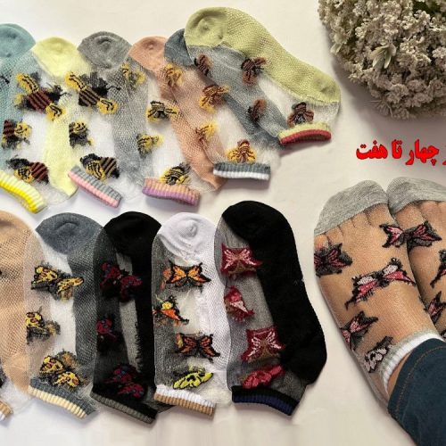 خرید عمده جوراب مچی شیشه ای ریزبافت پنجه روسو بچه گانه - جوراب دخترانه عمده