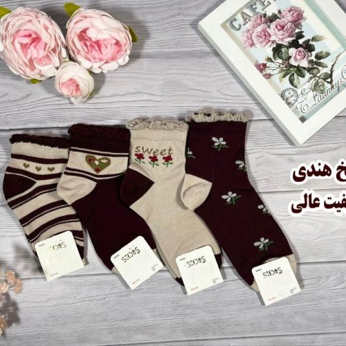 خرید عمده جوراب نیم ساق ریزبافت پنجه روسو بچه گانه اعلاء - جوراب دخترانه عمده