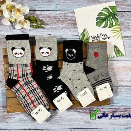 خرید عمده جوراب ساقدار کش انگلیسی ریزبافت اعلاء بچه گانه - جوراب دخترانه عمده