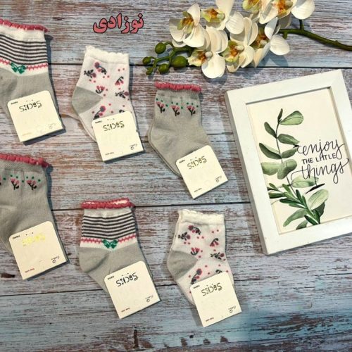 فروش عمده 🟢جوراب نوزادی ریزبافت پنجه روسو اعلاءبچه گانه🟢 - جوراب پسرانه عمده