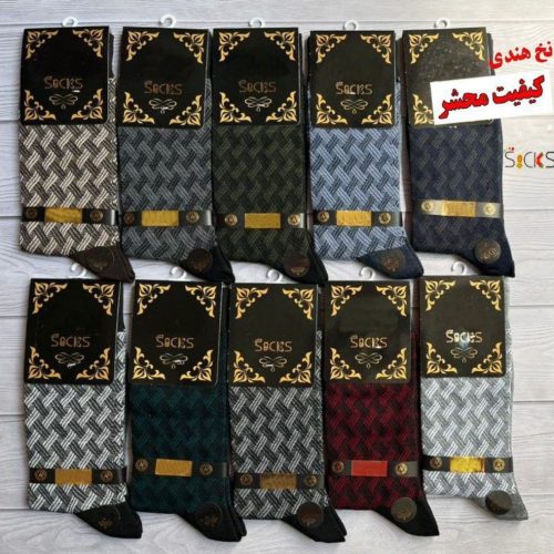 فروش عمده جوراب ریزبافت نخ هندی اعلاء مردانه کد 132025