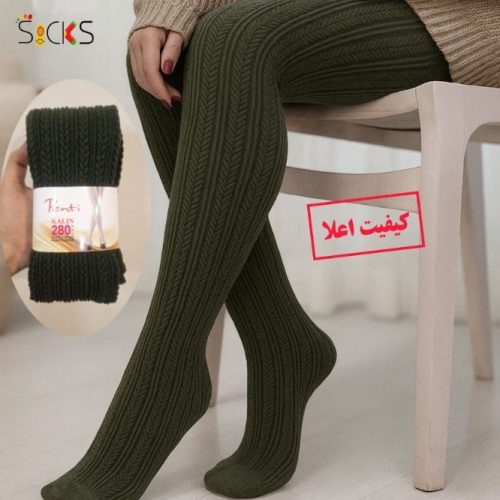 جوراب شلواری نخی طرح برجسته زنانه اعلاء کد 138466 - خرید جوراب زنانه عمده