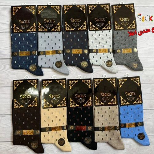 🟢جوراب ساقدار ریزبافت نخ هندی مردانه اعلاء🟢 کد 138541 - خرید جوراب مردانه عمده