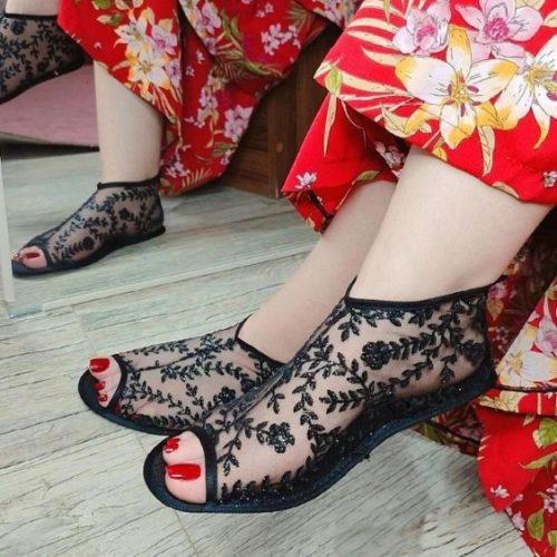 🟢پاپوش کف چرم پشت زیپدار زنانه اعلاء🟢 کد 132028 - خرید جوراب زنانه عمده