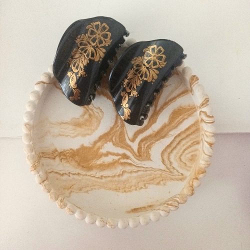 فروش عمده کلیپس طرح دار مشکی کد 130662