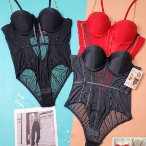 بادی مجلسی کرستی کامل فنر کشی بند زنجیری و اسفنجی کد 134983 - خرید لباس خواب زنانه عمده