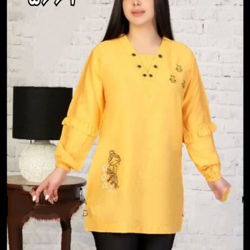 خرید عمده 🔶تونیک قواره دار یقه 6 دکمه ابروبادی زنانه🔶 کد5663