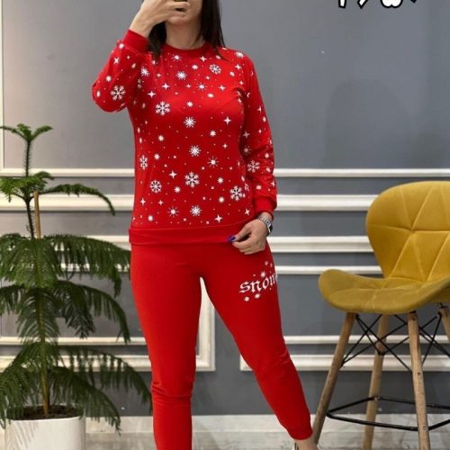 خرید عمده 🔶بلوز شلوار برفی دورس پاییزه🔶 کد4650
