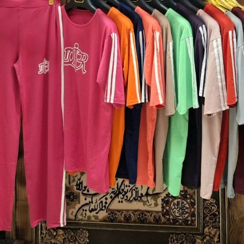 خرید عمده ست تیشرت شلوار کنار نوار DIOR سوپر اسپان