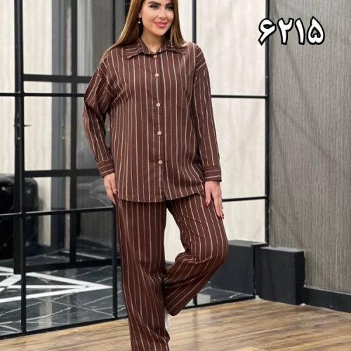خرید عمده ست شومیز شلوار لنین دیپلمات کد6215 - شومیز زنانه عمده