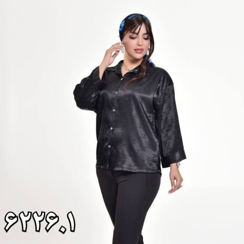 خرید عمده شومیز یقه مردانه ساتن زارا کد6226.1 - شومیز زنانه عمده