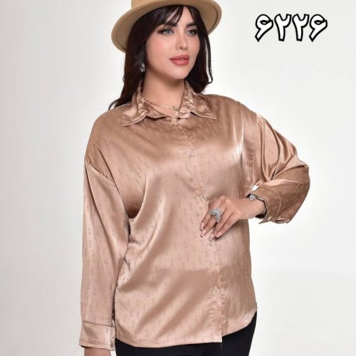 خرید عمده شومیز یقه مردانه ساتن زارا کد6226 - شومیز زنانه عمده