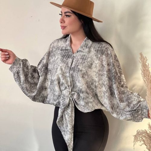 فروش عمده شومیز کیمونو جلو گره ای زنانه - شومیز زنانه عمده