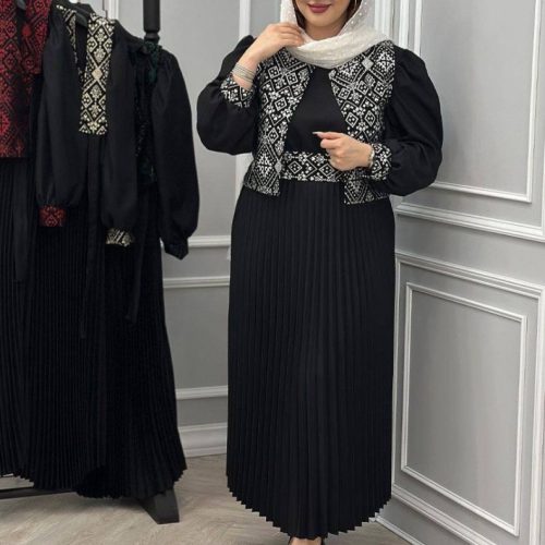 فروش عمده ست زمانه ۲ تیکه جلیقه سارافون آلیش - ست بلوز شلوار زنانه عمده