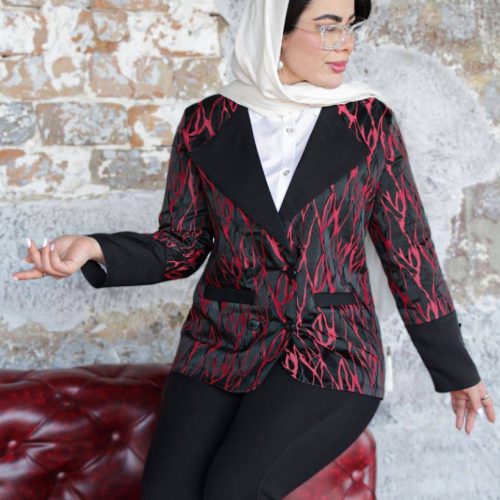 فروش عمده کت زنانه ژاکارد مجلسی ۳ دکمه - کت و شلوار زنانه عمده