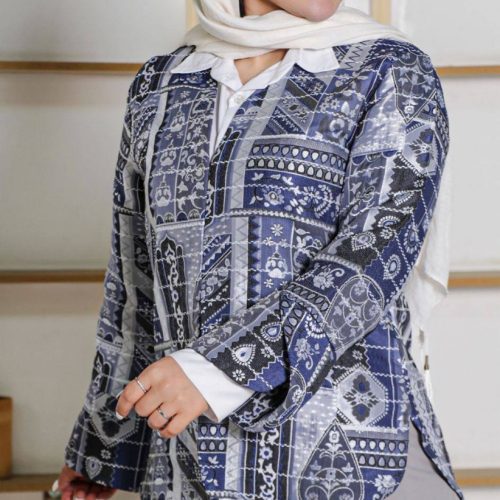 فروش عمده کت زنانه ژاکارد مجلسی آستین حلزونی - کت و شلوار زنانه عمده