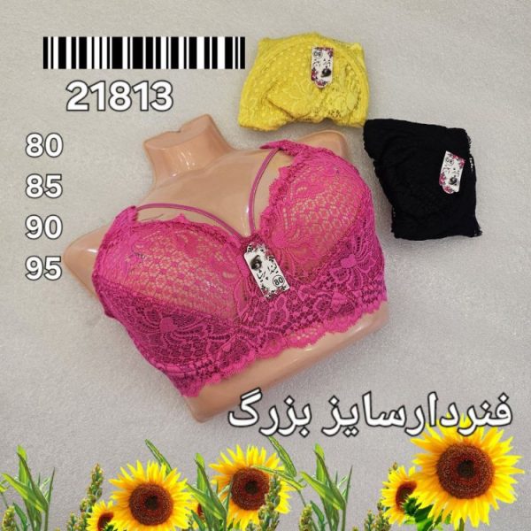 فروش عمده سوتین دانتل زیر فنر دار سایزهای بزرگ پرفروش‌ - سوتین زنانه عمده