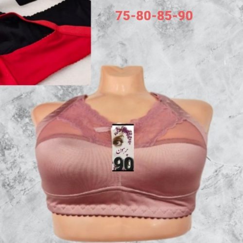 فروش عمده سوتین پرلون براق نیمه دانتل زیرنخی b 21516 کد 131285
